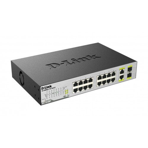 D-Link 18-Port 10/100 Unmanaged PoE Switch Including 2 1000BASE-T/SFP Combo Ports
