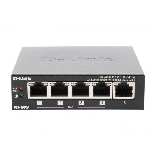 D-Link 5‑Port Desktop Gigabit PoE+ Switch