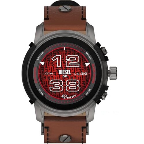 Diesel Men's Griffed Gen 6 Leather Smartwatch - Brown