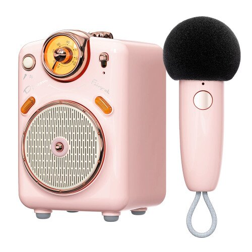 Divoom Fairy-OK Retro Mini Karaoke Speaker - Pink