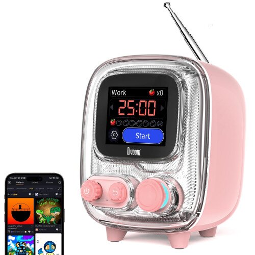 Divoom Tiivoo-2 Photo Album & Bluetooth Speaker - Light Pink