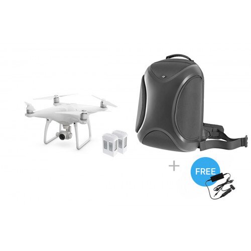 DJI Phantom 4 + Two Extra Batteries + Multifunctional Backpack + Car Charger