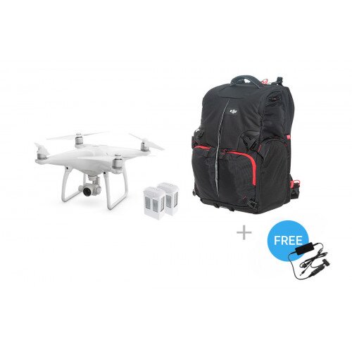 DJI Phantom 4 + Two Extra Batteries + Phantom Backpack + Car Charger