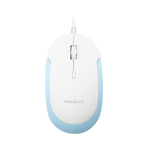 Macally USB Optical Quiet Click Mouse For Mac/PC - Light Blue