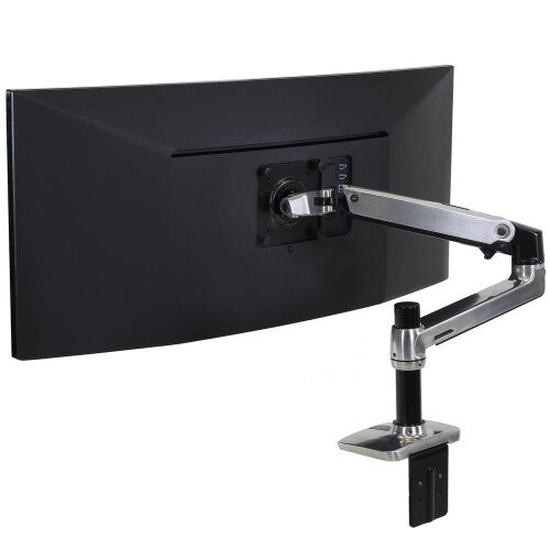 Ergotron LX Desk Monitor Arm - 2-Piece Clamp - Polished Aluminum