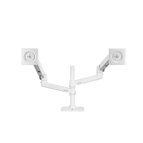Ergotron LX Dual Adjustable-Height Monitor Mount - White