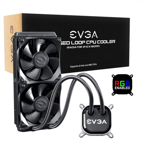 EVGA CLC 240 Liquid / Water CPU Cooler, RGB LED Cooling