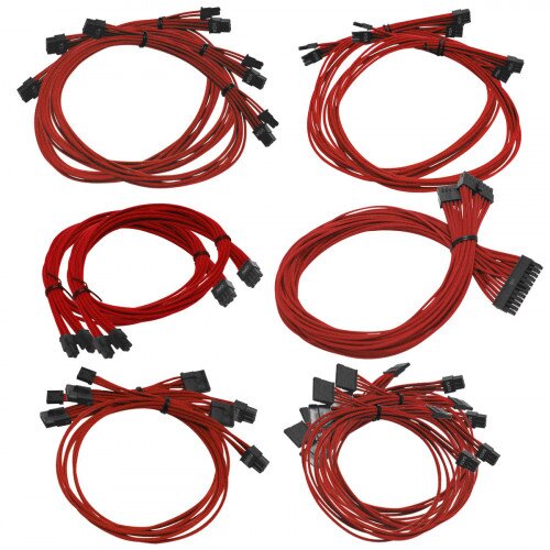 EVGA G2/G3/GP/P2/T2 Power Supply Cable Set (Individually Sleeved) - Red