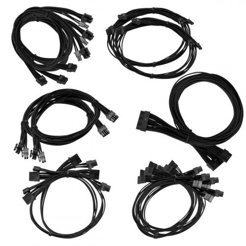 EVGA G2/G3/GP/P2/T2 Power Supply Cable Set (Individually Sleeved) - Black