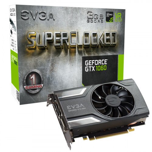 EVGA GeForce GTX 1060 SC Gaming, 3GB GDDR5, ACX 2.0 (Single Fan) Graphics Card