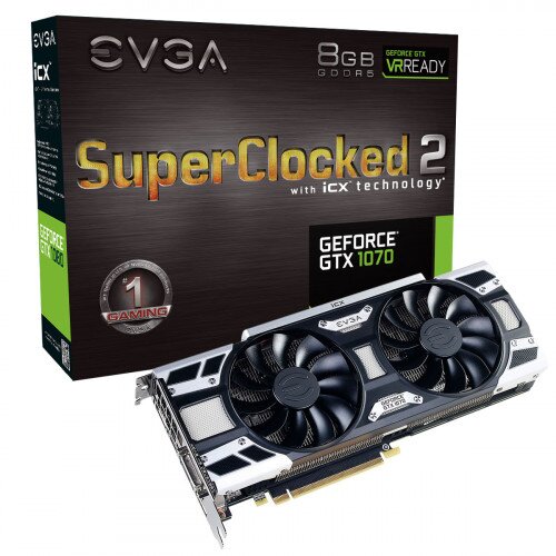EVGA GeForce GTX 1070 SC2 Gaming, 8GB GDDR5, iCX - 9 Thermal Sensors & LED G/P/M Graphics Card