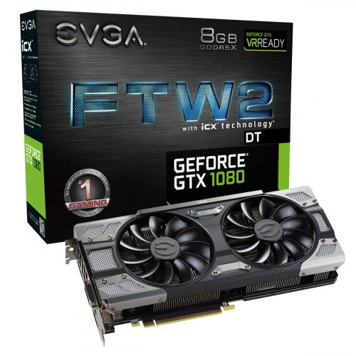 EVGA GeForce GTX 1080 FTW2 DT Gaming, 8GB GDDR5X, iCX - 9 Thermal Sensors & RGB LED G/P/M Graphics Card