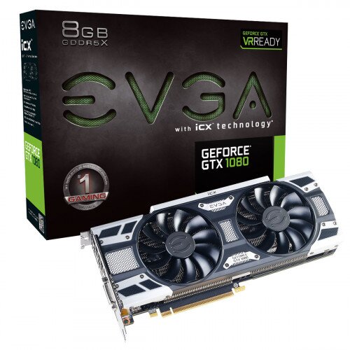 EVGA GeForce GTX 1080 Gaming, 8GB GDDR5X, iCX - 9 Thermal Sensors & LED G/P/M Graphics Card