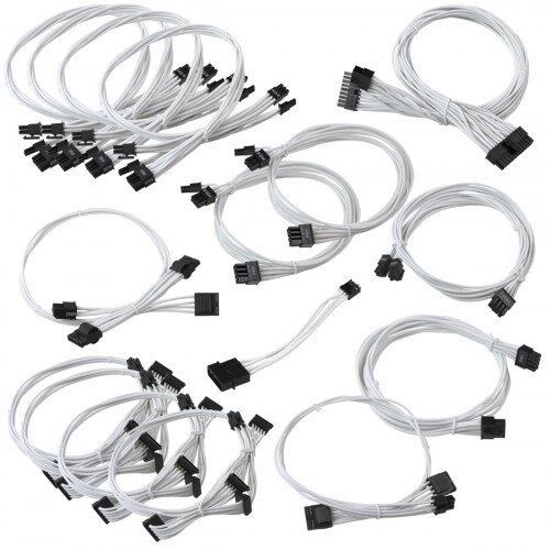 EVGA GS/PS (850/1050/1000) Power Supply Cable Set (Individually Sleeved) - White