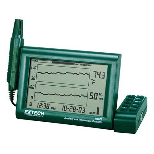 Extech RH520A-220: Humidity+Temperature Chart Recorder with Detachable Probe (220V)