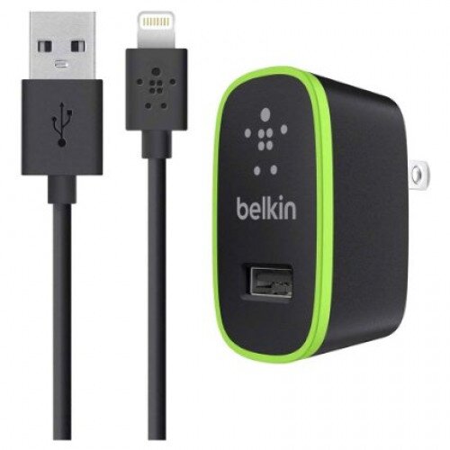 Belkin Home Charger with Lightning Cable (10 Watt/2.1 Amp) - Black