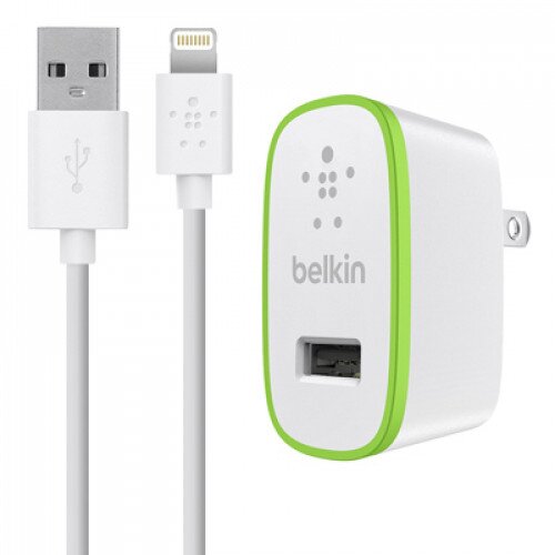 Belkin Home Charger with Lightning Cable (10 Watt/2.1 Amp) - White