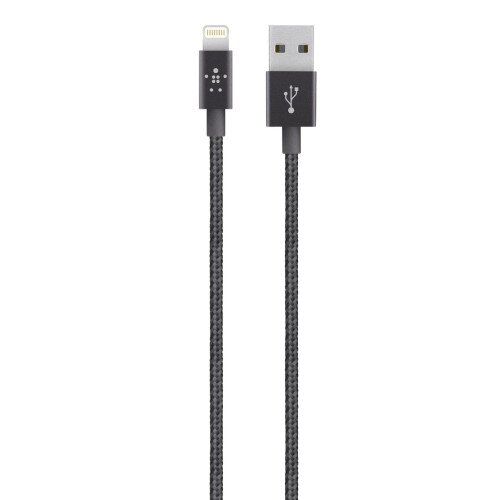 Belkin MIXIT Metallic Lightning to USB Cable - Black - 4.0 - Feet - 1-Pack