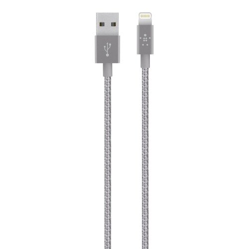 Belkin MIXIT Metallic Lightning to USB Cable - Gray - 4.0 - Feet - 1-Pack