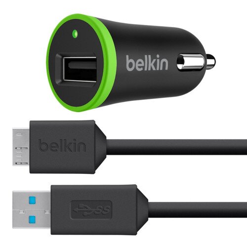 Belkin Car Charger with USB 3.0 Micro-B Cable (10 Watt/2.1 Amp)