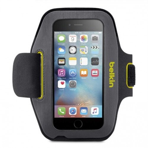 Belkin Sport-Fit Armband for iPhone 6 and iPhone 6s - Gravel/Limelight
