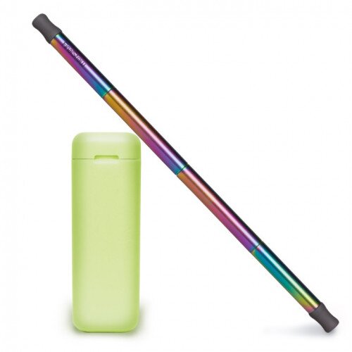 FinalStraw Reusable Drinking Straw with Case - Rainbow - Suck-Ulent Green