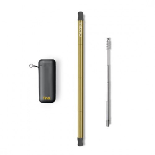 FinalStraw Reusable Drinking Straw with Case - Gold - Pirate's Booty Black