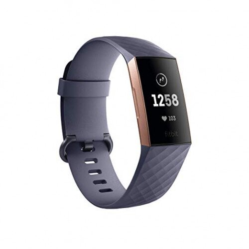 Fitbit Charge 3 Advanced Fitness Tracker - Blue Gray / Rose Gold Aluminum