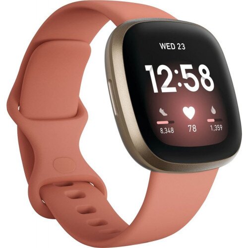 Fitbit Versa 3 Health & Fitness Smartwatch with Built-in GPS - Pink Clay/Soft Gold Aluminum