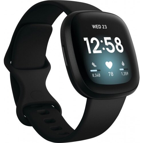 Fitbit Versa 3 Health & Fitness Smartwatch with Built-in GPS - Black/Black Aluminum