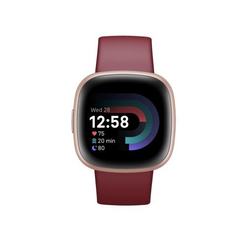 Fitbit Versa 4 Health & Fitness Smartwatch with Built-in GPS - Beet Juice / Copper Rose Aluminum