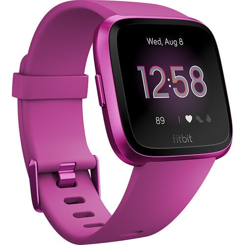 Fitbit Versa Lite Edition Health and Fitness Watch - Mulberry/Mulberry Aluminum
