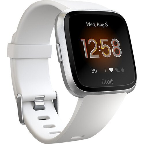 Fitbit Versa Lite Edition Health and Fitness Watch - White/Silver Aluminum