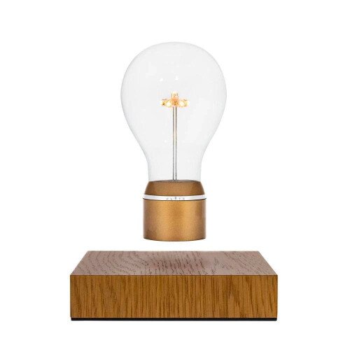 Flyte Light Edison Levitating Light Bulb - Royal - Oak Base / Gold Cap