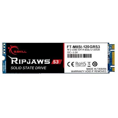 G.Skill Ripjaws S3 M.2 2280 Form Factor SATA Rev 3.1 (6Gb/s) - 120GB SSD