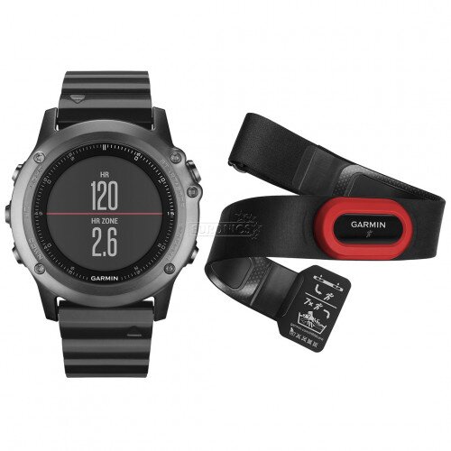 Garmin fenix 3 Sapphire GPS Watch - Gray with Metal Band Performer Bundle