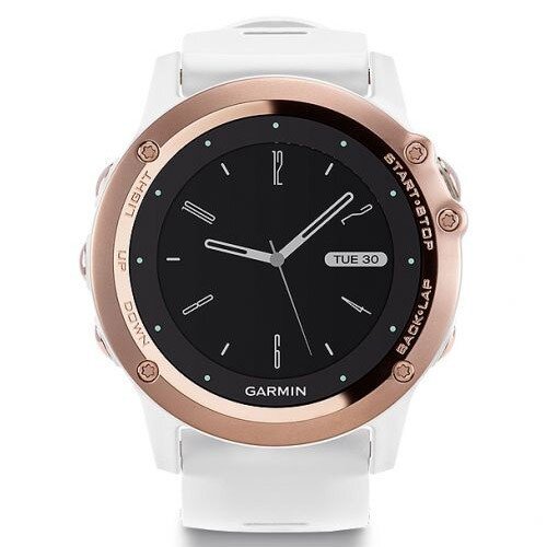 Garmin fenix 3 Sapphire GPS Watch - Rose Gold-Tone with White Band