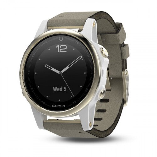 Garmin fenix 5S Champagne Sapphire with Gray Suede Band - 42mm