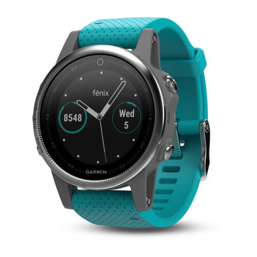 Garmin fenix 5S Silver with Turquoise Band - 42mm