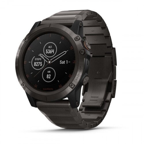 Garmin fenix 5X Plus - Sapphire, Carbon Gray DLC Titanium with DLC Titanium Band