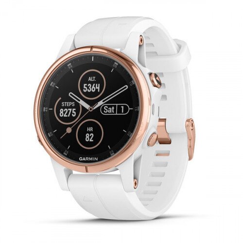 Garmin fenix 5S Plus - Sapphire, Rose Gold-Tone with Carrara White Band