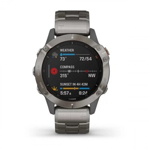 Garmin fenix 6 Multi Sport Watch Sapphire Edition - Titanium with Vented Titanium Bracelet - 47mm