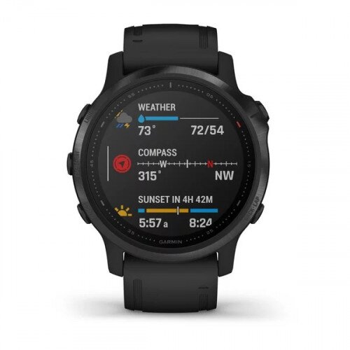 Garmin fenix 6S Pro Multi Sport Watch - Black with Black Band - 42mm