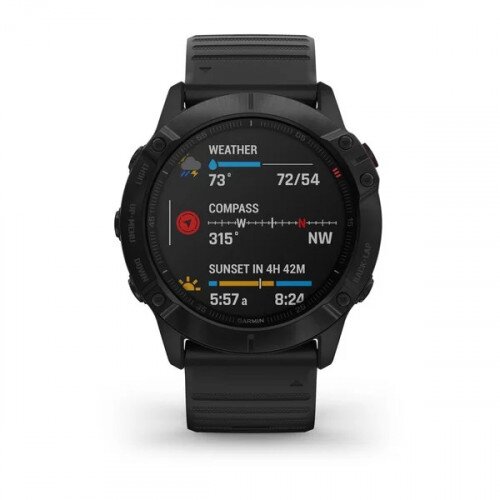 Garmin fenix 6X Pro Multi Sport Watch - Black with Black Band - 51mm
