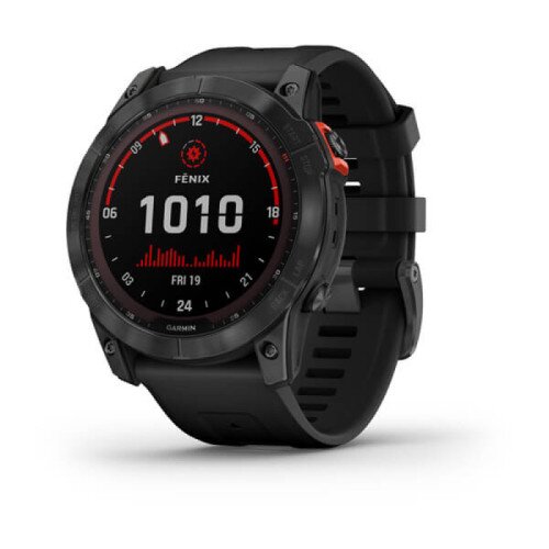 Garmin fenix 7X Multisport GPS Smartwatch - Solar Edition - Slate Gray with Black Band - 51mm