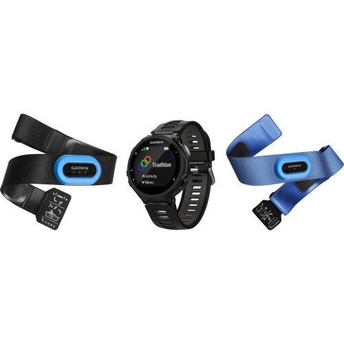 Garmin Forerunner 735XT GPS Watch - Black/Gray Tri-Bundle