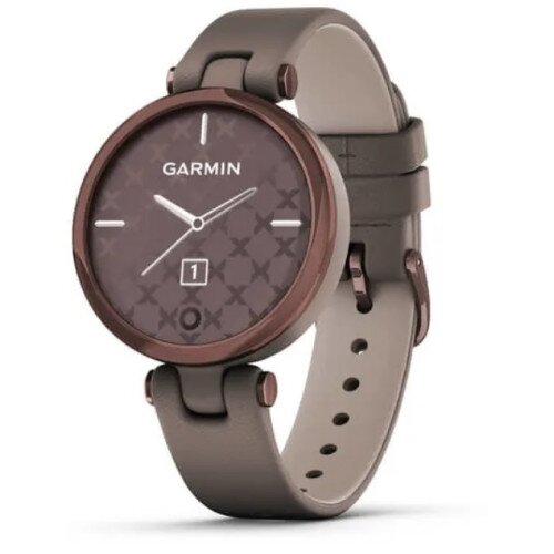 Garmin Lily GPS Smartwatch - Classic Edition - Dark Bronze Bezel with Paloma Case and Italian Leather Band