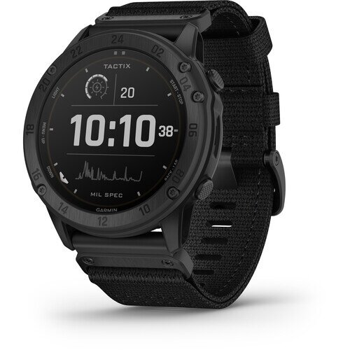 Garmin Tactix Delta Solar Edition - Solar-Powered Tactical GPS Watch with Applied Ballistics and Nylon Band