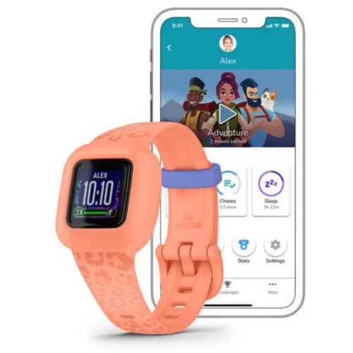 Garmin vivofit jr. 3 Activity Tracker - Peach Leopard