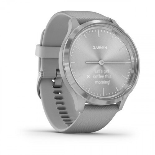 Garmin vivomove 3 Hyprid Smart Watch - Silver Stainless Steel Bezel with Powder Gray Case and Silicone Band - 44mm